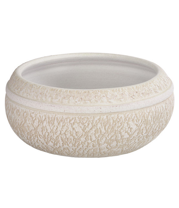  Dehner Keramik-Schale Rustika, Bauchig, Creme