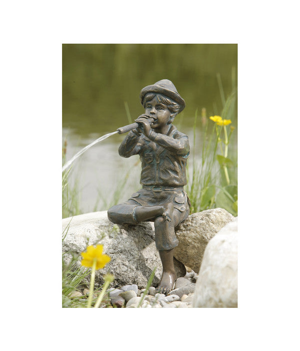  Rottenecker Bronzefigur Flötenspieler