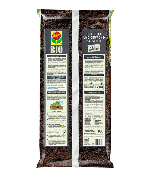  COMPO BIO Hochbeet- Und Gewächshauserde, 40 L