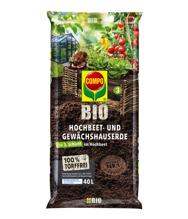  COMPO BIO Hochbeet- Und Gewächshauserde, 40 L