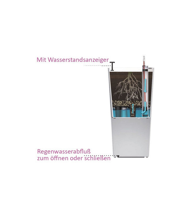  Dehner Kunststoff-Topf Elise, Konisch, Glänzend, Inkl. Bewässerungssystem