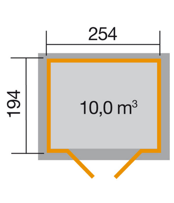  Weka Gartenhaus 323 Gr.2, Ca. B290/H221/T217 Cm