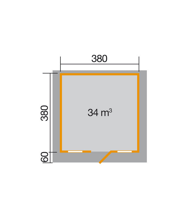  Weka Gartenhaus 110 Gr. 2, Ca. B460/H266/T454 Cm