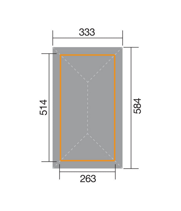  Weka Premium-Carport 651 Gr. 1, Ca. B584/H291/T333 Cm