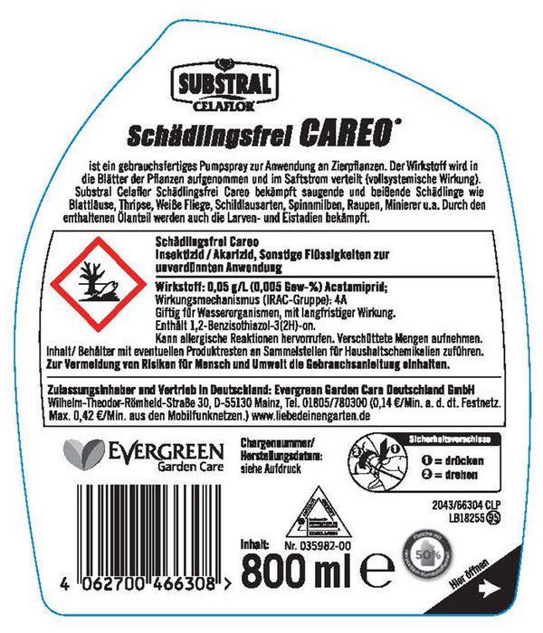  Substral® Celaflor® Schädlingsfrei Careo® Zierpflanzen-Spray, Flüssig, 800 Ml