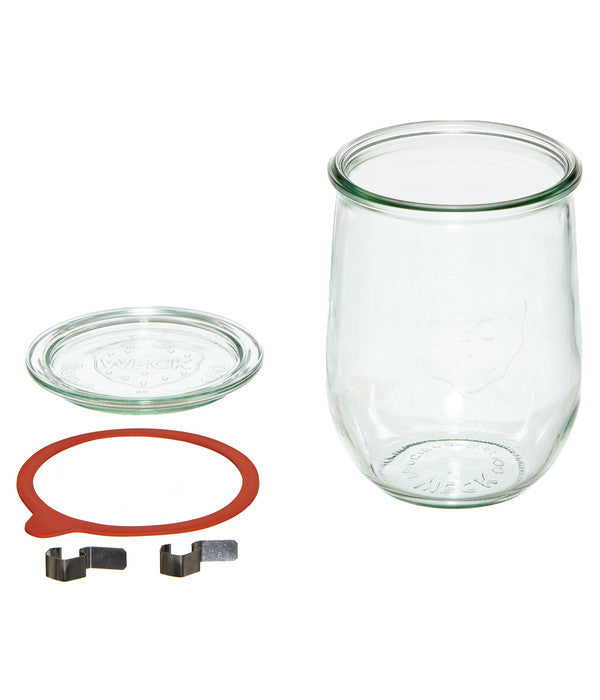  Dehner WECK® Tulpenglas, 1000 Ml, Inkl. Einkochringe & Klammern, 4er-Set