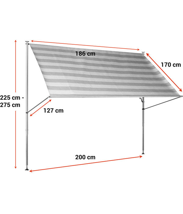  Angerer Klemmmarkise Premium, Gestreift, Ca. B200/H275/T170 Cm