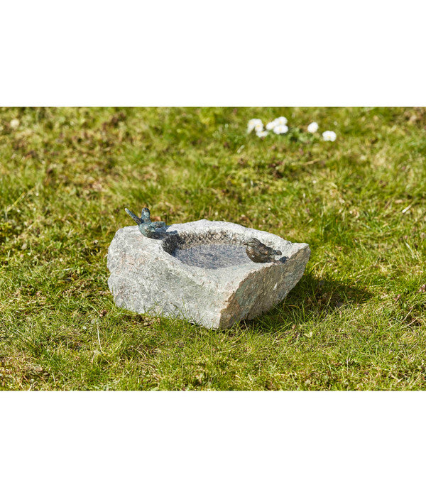  Rottenecker Granit-Vogeltränke Mit Bronzevögeln
