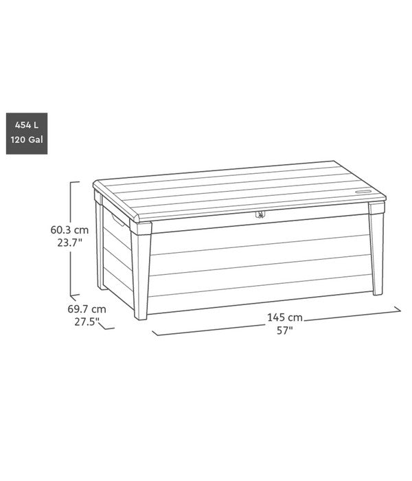  Keter Aufbewahrungsbox Brushwood, 455 Liter, Ca. B145/H60,3/T69,7 Cm