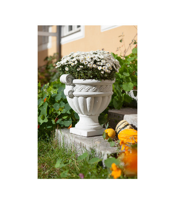  Fantasieco Stein-Vase Baden, Weiß, Ca. Ø45/H42 Cm