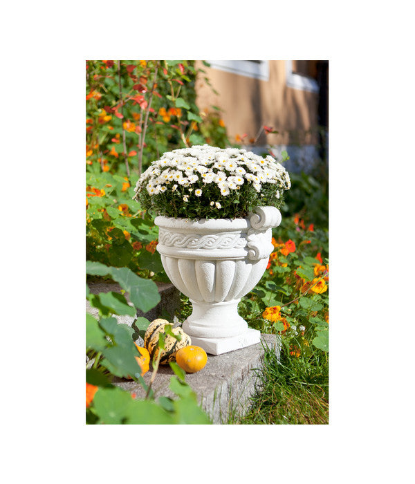  Fantasieco Stein-Vase Baden, Weiß, Ca. Ø45/H42 Cm
