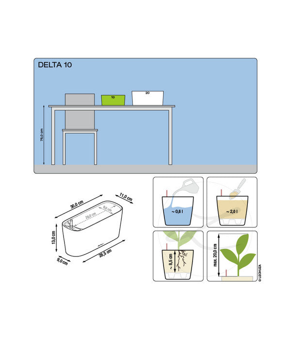  LECHUZA® Kasten DELTA, All-in-One-Set