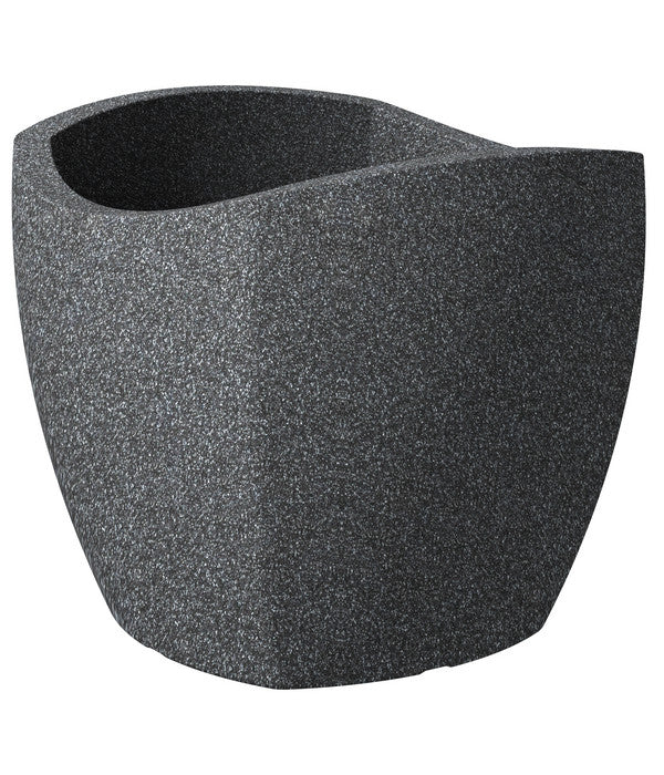 Scheurich Kunststoff-Topf Wave Globe Cubo, Schwarz-granit