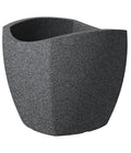  Scheurich Kunststoff-Topf Wave Globe Cubo, Schwarz-granit