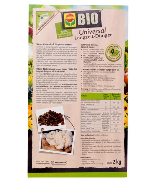  COMPO BIO Universal Langzeit-Dünger Mit Schafwolle, 2 Kg