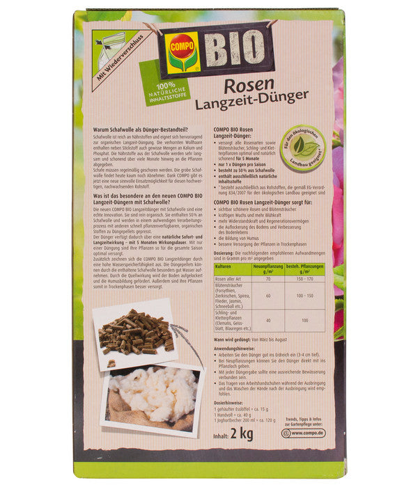  COMPO BIO Rosen Langzeit-Dünger Mit Schafwolle