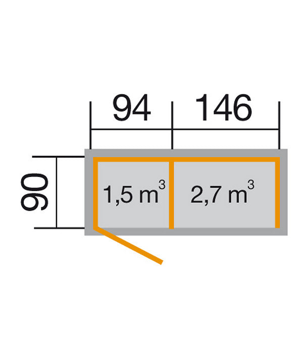  Weka Multifunktionsschrank 663, 240 X 90 Cm