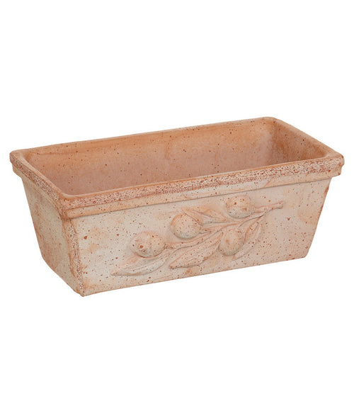  Degrea Terrakotta-Blumenkasten Mit Olivendekor