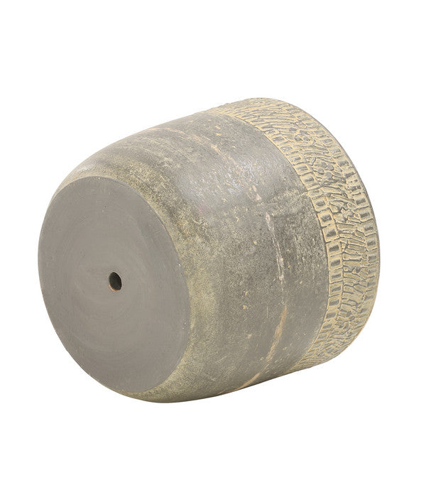  Keramik-Topf Olympia, Rund, Grau-beige