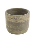  Keramik-Topf Olympia, Rund, Grau-beige