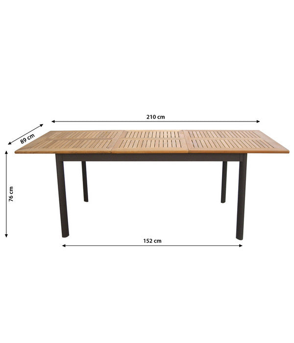  Dehner Teak-Ausziehtisch Colmar, Ca. B152-210/H76/T89 Cm