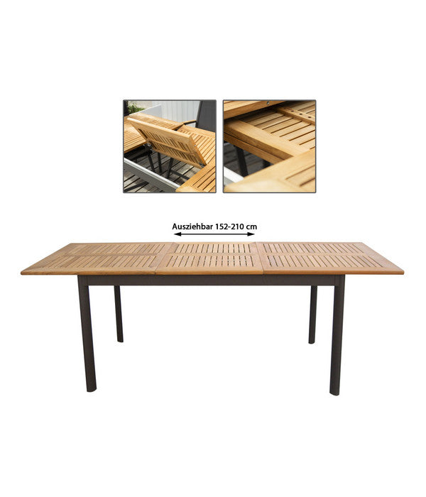  Dehner Teak-Ausziehtisch Colmar, Ca. B152-210/H76/T89 Cm
