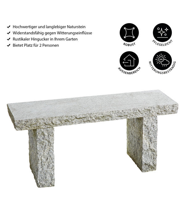  Dehner Granit-Gartenbank, 2-Sitzer