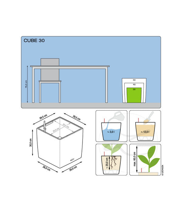  LECHUZA® CUBE, All-in-One Set