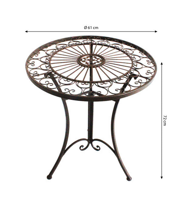  Metalltisch Antik, Ca. Ø61/H72 Cm