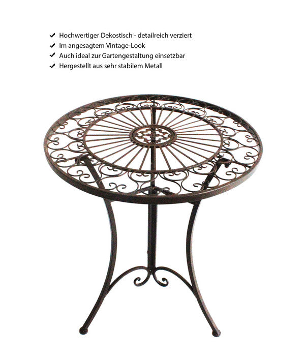  Metalltisch Antik, Ca. Ø61/H72 Cm