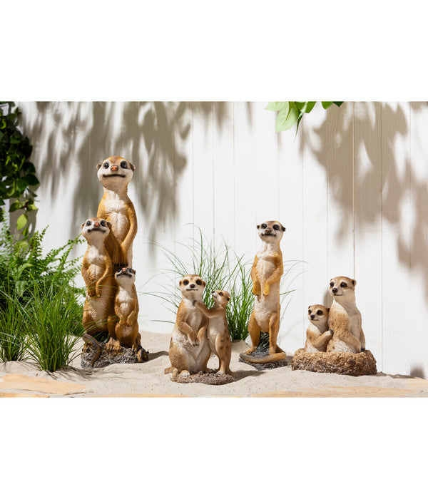  Dehner Polyresin-Erdmännchenfamilie, 16 X 14 X 48 Cm