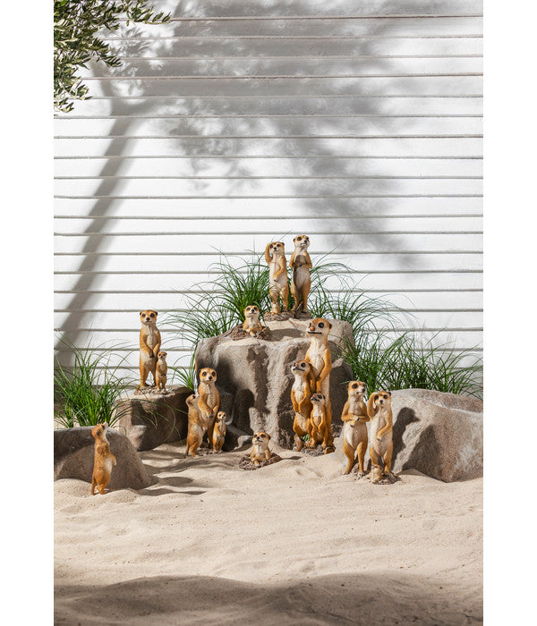  Dehner Polyresin-Erdmännchenfamilie, 16 X 14 X 48 Cm