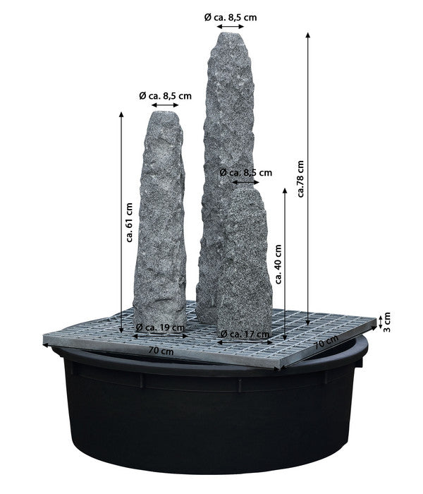  Dehner Granit-Gartenbrunnen Mountains, Ca. H83 Cm