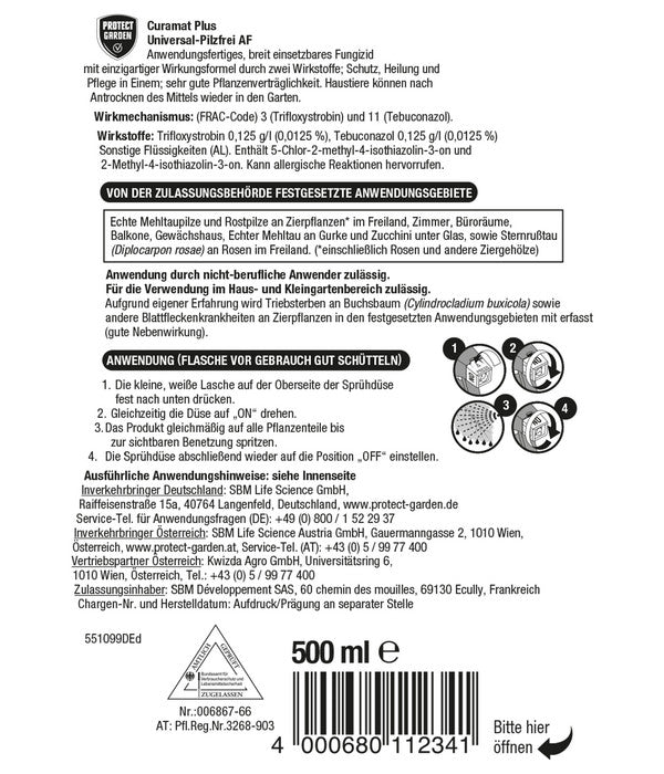  PROTECT GARDEN Curamat Plus Universal-Pilzfrei AF, 500 Ml