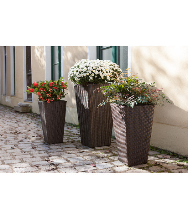  Dehner Polyrattan-Topf Alicante, Konisch, Braun
