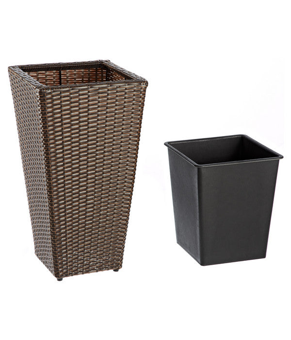  Dehner Polyrattan-Topf Alicante, Konisch, Braun