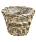  Rattan-Topf, Rund, Grau-braun