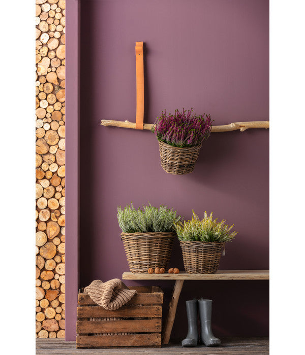  Rattan-Topf, Rund, Grau-braun