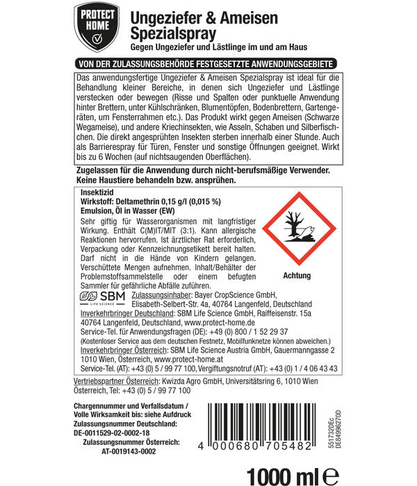 PROTECT HOME Forminex Ungeziefer & Ameisen Spezialspray, 1 Liter