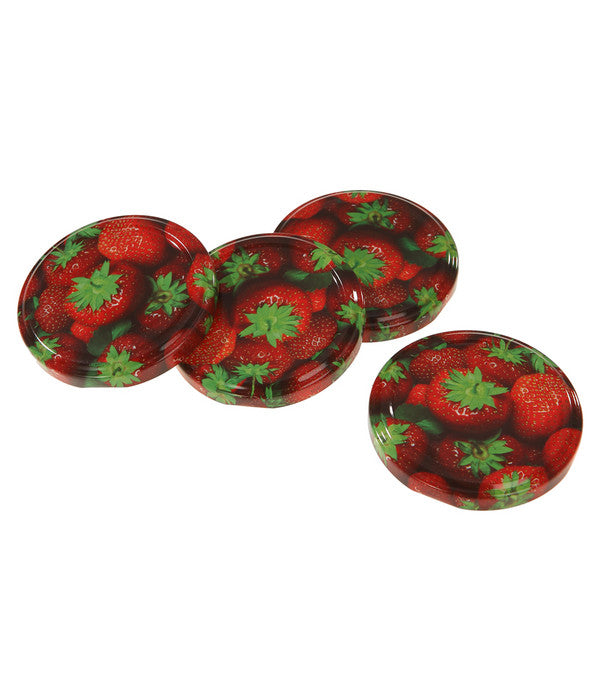  Dehner Schraubdeckel Erdbeeren Für Einmachgläser, Ø66 Mm, 10er-Set