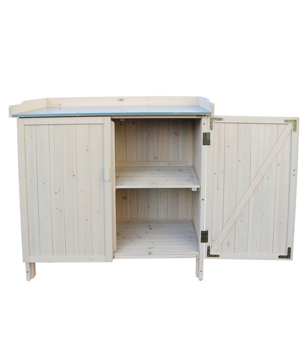  Habau Gartentisch Lino Mit Unterschrank, Ca. B98/H95/T48 Cm