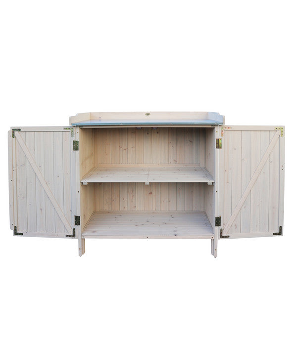 Habau Gartentisch Lino Mit Unterschrank, Ca. B98/H95/T48 Cm