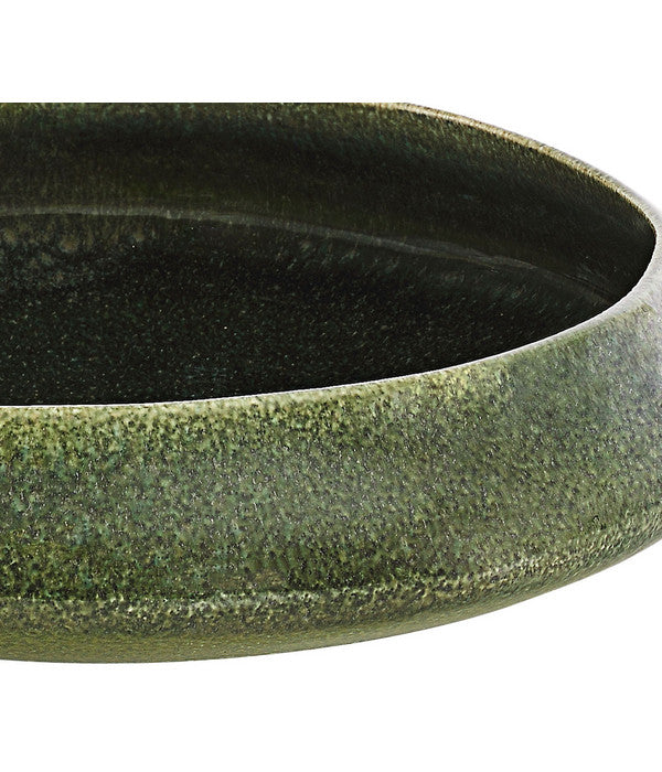  Dehner Keramik-Schale Linn, Rund, Dunkelgrün, Ca. Ø34 Cm