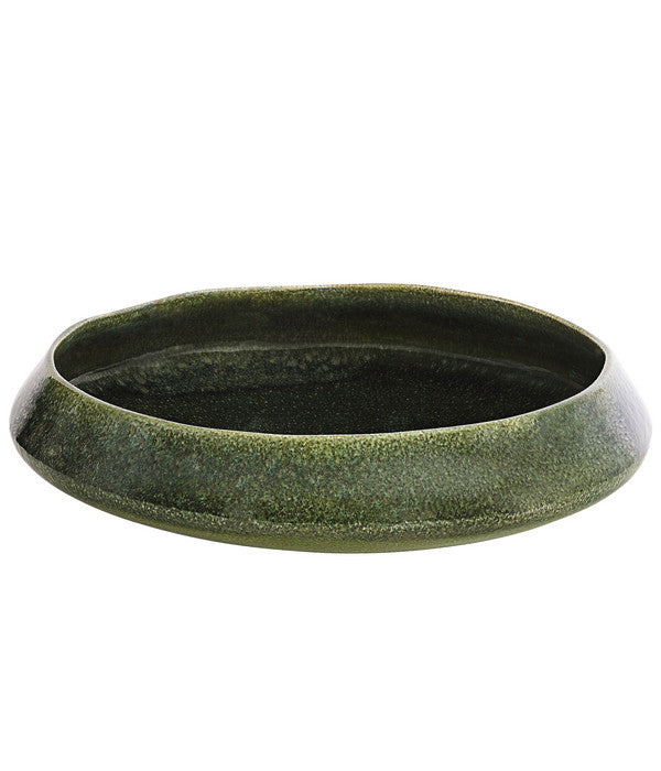  Dehner Keramik-Schale Linn, Rund, Dunkelgrün, Ca. Ø34 Cm