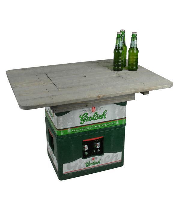 ESSCHERT DESIGN Esschert Holz-Bierkistentisch-Aufsatz Mit Deckel, Ca. B78/H11/T57 Cm
