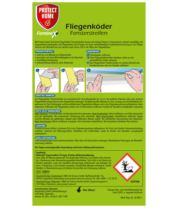  PROTECT HOME Forminex Fliegenköder Fensterstreifen, 12er-Set
