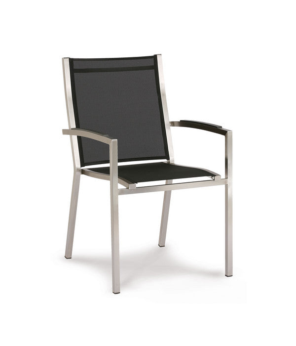  Best Stapelsessel Marbella, 57x64x93 Cm, Edelstahl, Schwarz