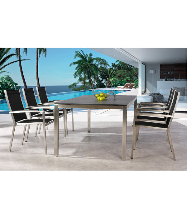  Best Stapelsessel Marbella, 57x64x93 Cm, Edelstahl, Schwarz