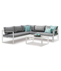  Best 3-teilige Loungegruppe Rhodos, Aluminium, Weiß/grau