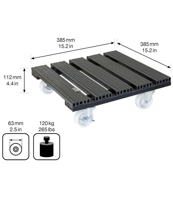  Wagner WPC-Pflanzenroller, 38 X 38 Cm, Anthrazit